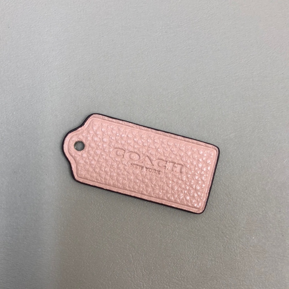GENUINE PINK LEATHER COACH KEY CHAIN TAG